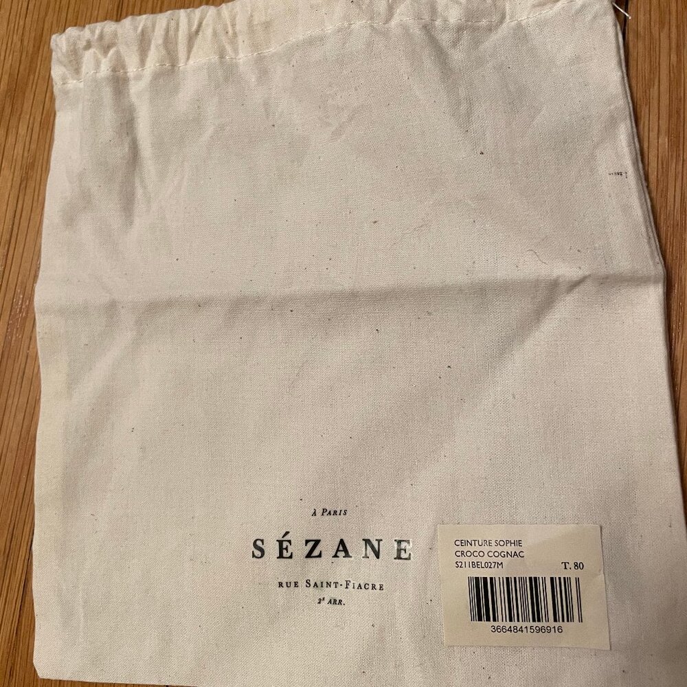 Sezane Sophie Belt; Croco Cognac; size 80; - Picture 3 of 5